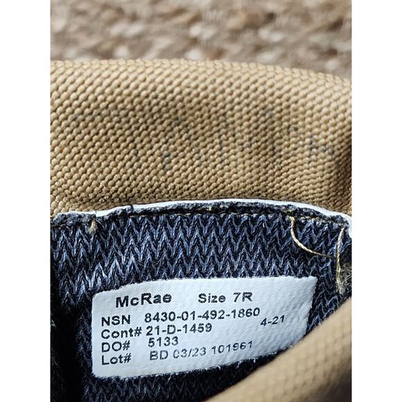 McRae USMC Combat Boots Hot Weather Vibram Men Size 7R Tan US Marines Military main image 7
